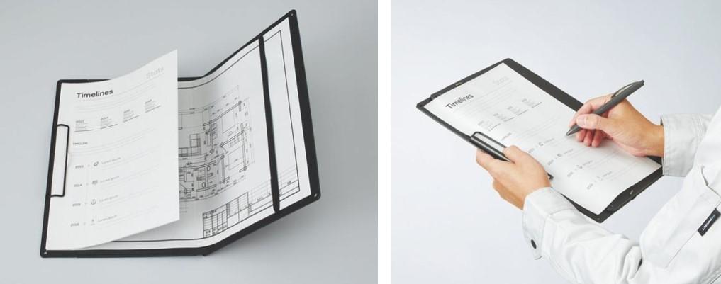 「A3とA4を選んで使えるクリップボード」使用イメージ