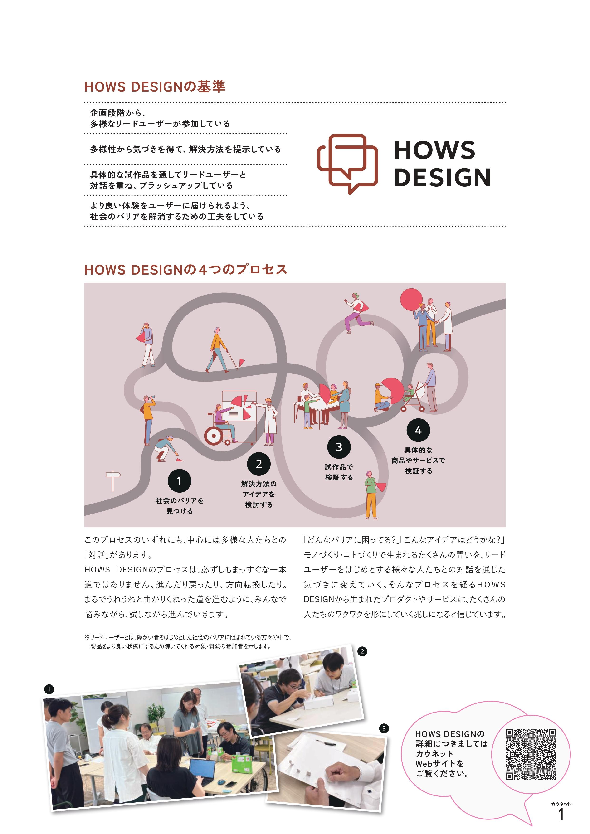 巻頭特集ページの 「HOWS DESIGN」の基準と4つのプロセス