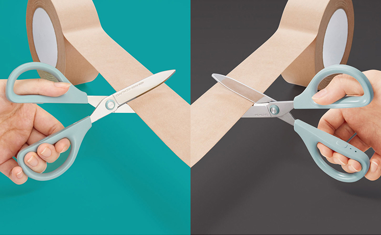Scissors with hybrid arch blade (Saxa)