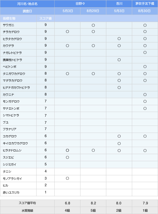 水流度調査結果 2